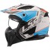 Casca moto LS2 DRIFTER OF606 Devor Blue, include masca protectie barbie detasabile, marime M