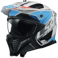 Casca moto LS2 DRIFTER OF606 Devor Blue, include masca protectie barbie detasabile, marime L