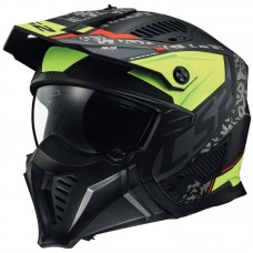 Casca moto LS2 DRIFTER OF606 Devor Green, include masca protectie barbie detasabile, marime L