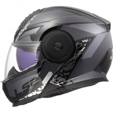 Casca moto Flip-up LS2 FF902 SCOPE II Oxyd Black Titanium, include ochelari de soare si pinlock, marime L