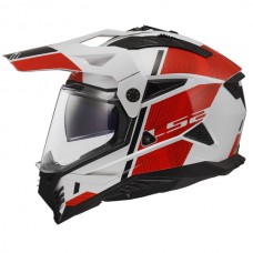 Casca moto Flip-up LS2 MX702 Pioneer II Hill White Red marime M