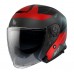 Casca moto Open-face cu ochelari integrati MT Helmets Thunder III rosu mat, M 57-58cm