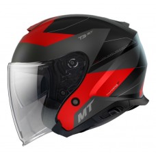 Casca moto Open-face cu ochelari integrati MT Helmets Thunder III rosu mat, M 57-58cm