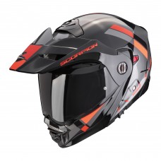 Casca moto Scorpion ADX-2 Galane Silver-Black-Red marime L