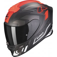 Casca moto integrala SCORPION EXO-R1 EVO CARBON AIR SUPRA MATT BLACK / SILVER / WHITE, include si viziera fumurie marime L