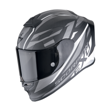 Casca moto SCORPION EXO-R1 EVO CARBON AIR Runner Matt Black/White, include si viziera fumurie, marime L