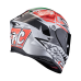 Casca moto integrala SCORPION EXO-R1 EVO AIR ZACCONE REPLICA SILVER / BLACK / RED, include si viziera fumurie marime L