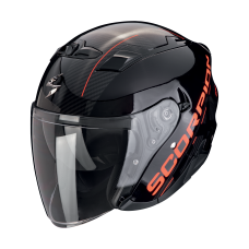 Casca open face/jet SCORPION EXO-230 QR Black-Red, include ochelari de soare, marime L