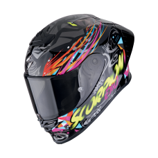 Casca moto SCORPION EXO-R1 EVO II AIR Savage Black-Blue-Pink, include viziera fumurie, marime L