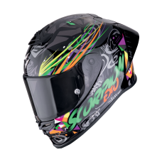 Casca moto SCORPION EXO-R1 EVO II AIR Savage Black/Green/Orange, include viziera fumurie, marime L