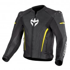 Geaca moto piele Armure Hamo AAA Black / Yellow Fluo, incluse si mesada termica, marime L