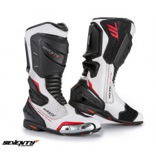 Ghete (cizme) moto Racing Unisex Seventy model SD-BR1 culoare: alb/rosu marime 41