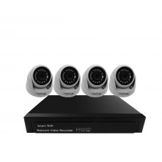 Sistem de supraveghere interior POE Digital Winpossee WP-7104D FullHD 1080P, 4 x camere IP Dome POE 2 MP,senzor SC2235 , IR 25m